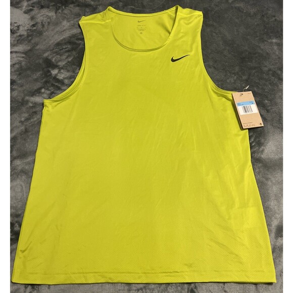 Medium Nike Dri-fit Miler Running Tank Vest Men's Green DV9813 308 - Picture 1 of 7